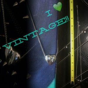Silver Heart Pendant Choker ~ VINTAGE ~